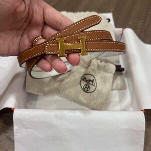 Hermès 13mm Reversible Leather Belt size 90